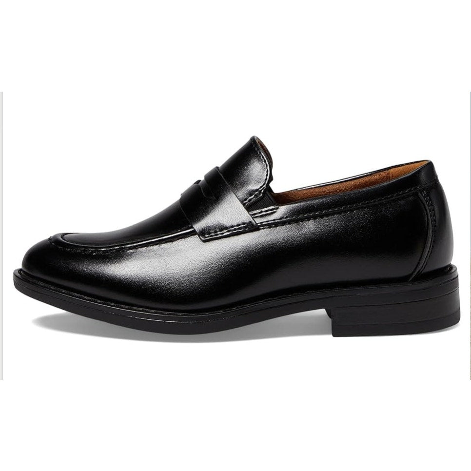 Florsheim Kids Boys Rucci Moc Toe Penny Loafers US 1.5 M Black Leather NIB