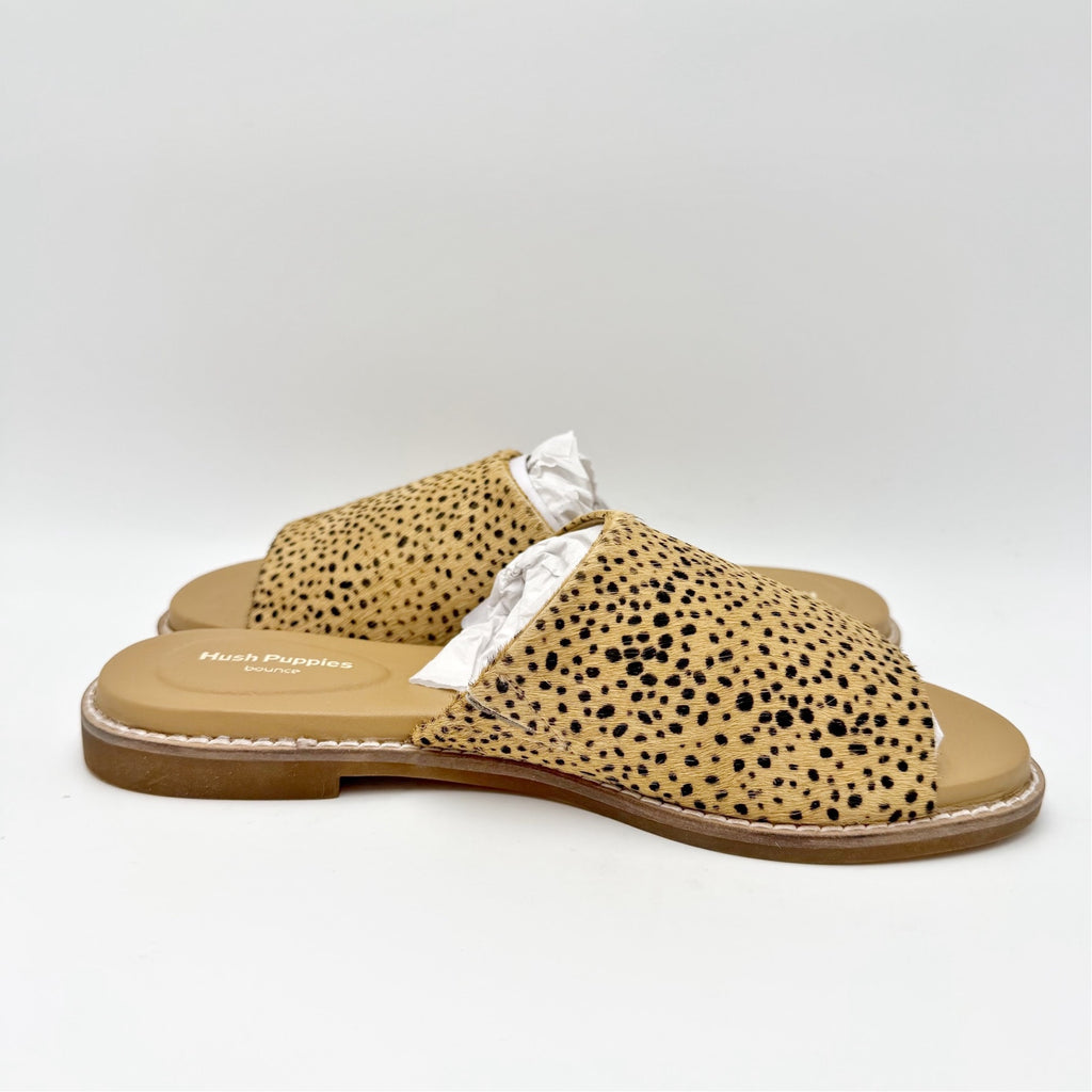 Hush Puppies Womens Lexi Slide Sandals Size 7 EU 38 Brown Black Calf Hair NIB