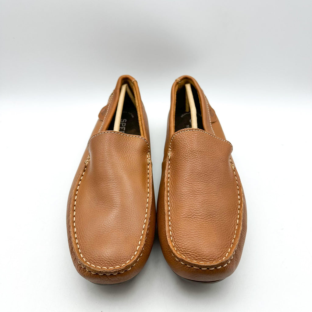 SPERRY Mens Wave Venetian Driver Loafers Size 10 M Tan Brown Leather NWOB