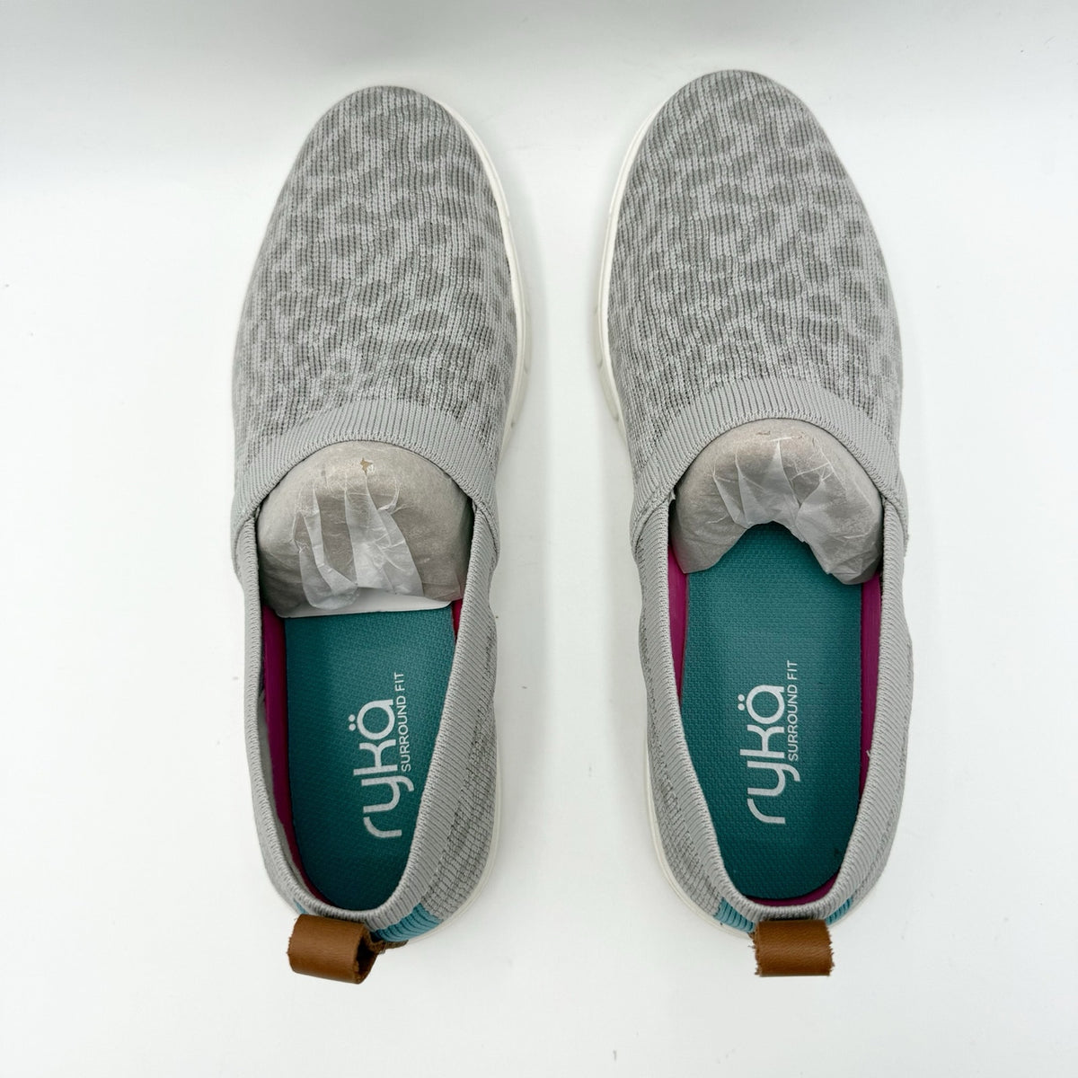 Ryka Womens Hera Slip-on Casual Sneakers Size 8.5 M EU 38.5 Gray White NIB