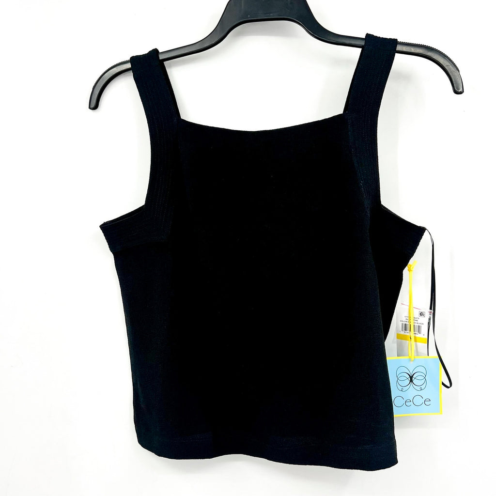 CECE Women's Square-Neck Tank Top Medium Rich Black Sleeveless NWT