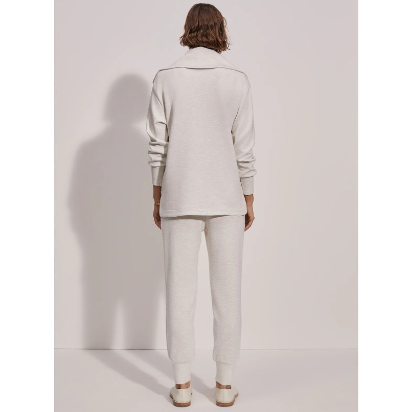 VARLEY Women's Raleigh Zip-Through Sweatshirt Medium Ivory Marl DoubleSoft NWOT