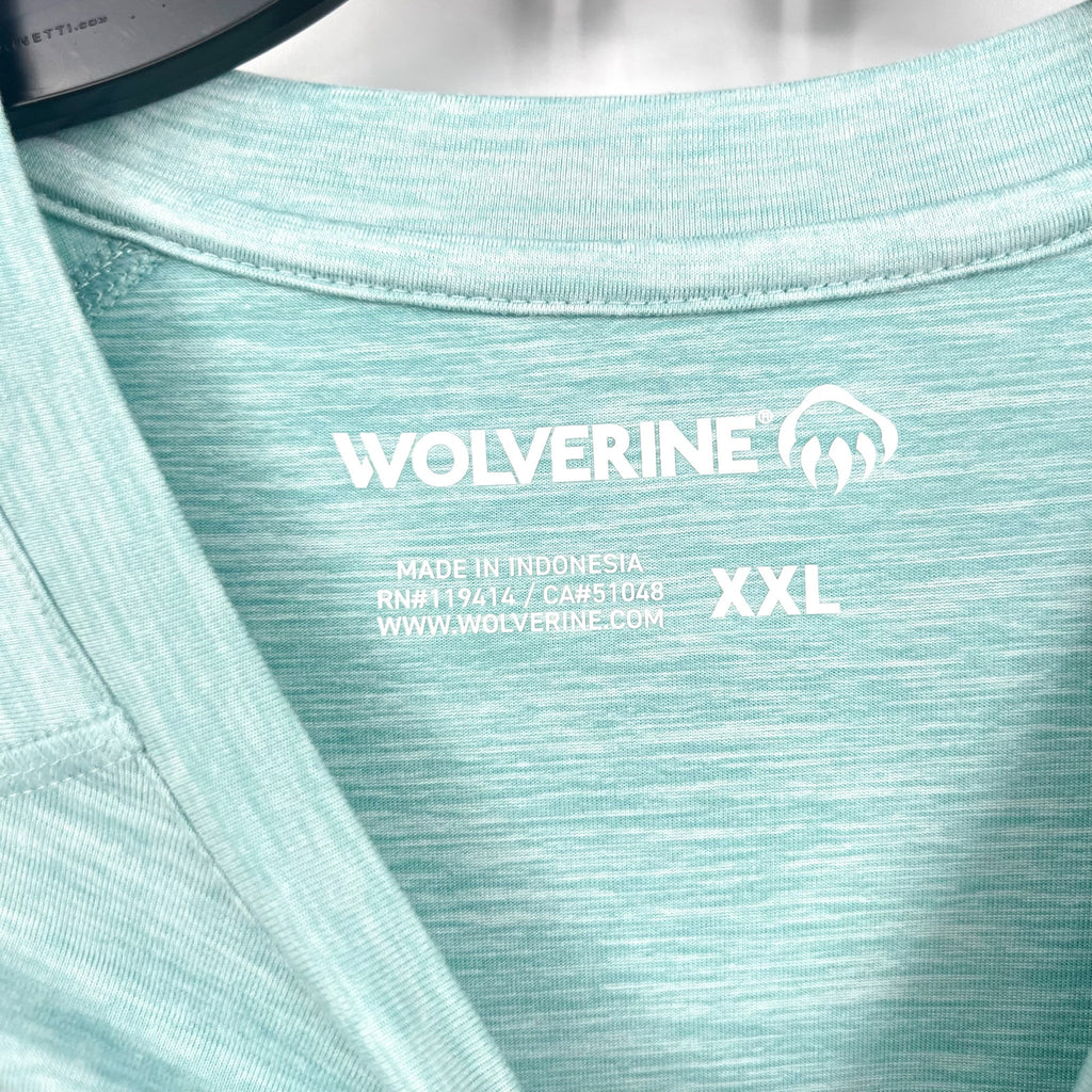 WOLVERINE Mens Sun-Stop Eco Long Sleeve Tshirt XXL Aqua Green Performance NWT