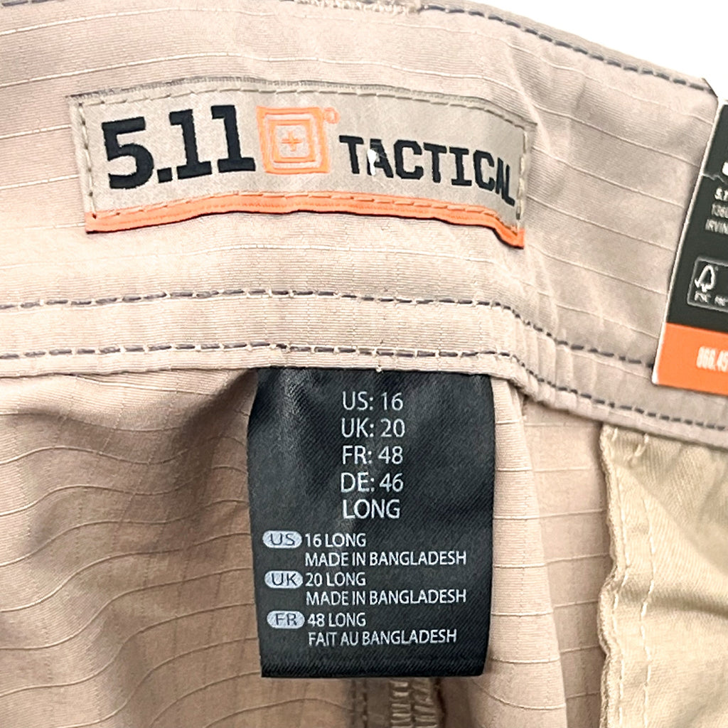 5.11 TACTICAL Women's Fast-Tac Urban Pants Size 16 34" Inseam Khaki 64420 NWT