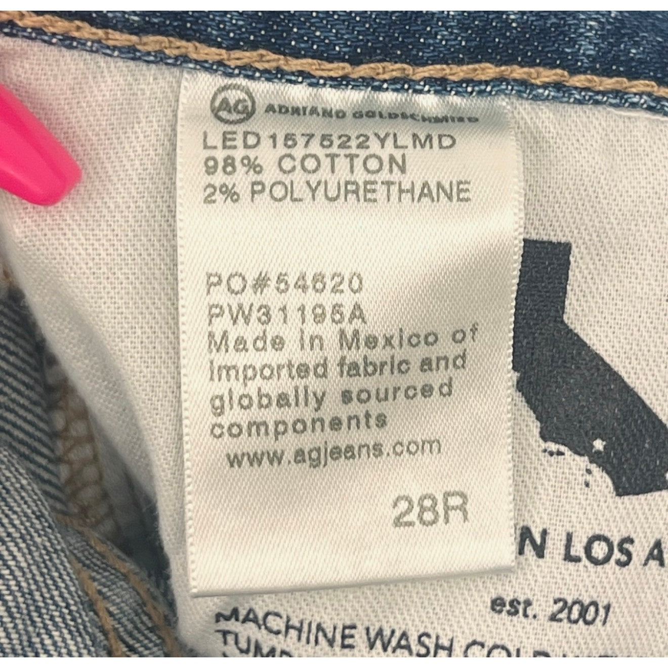 AG ADRIANO GOLDSCHMIED Women's Ex-Boyfriend Jeans 28R US 6 Blue Landmark NWT