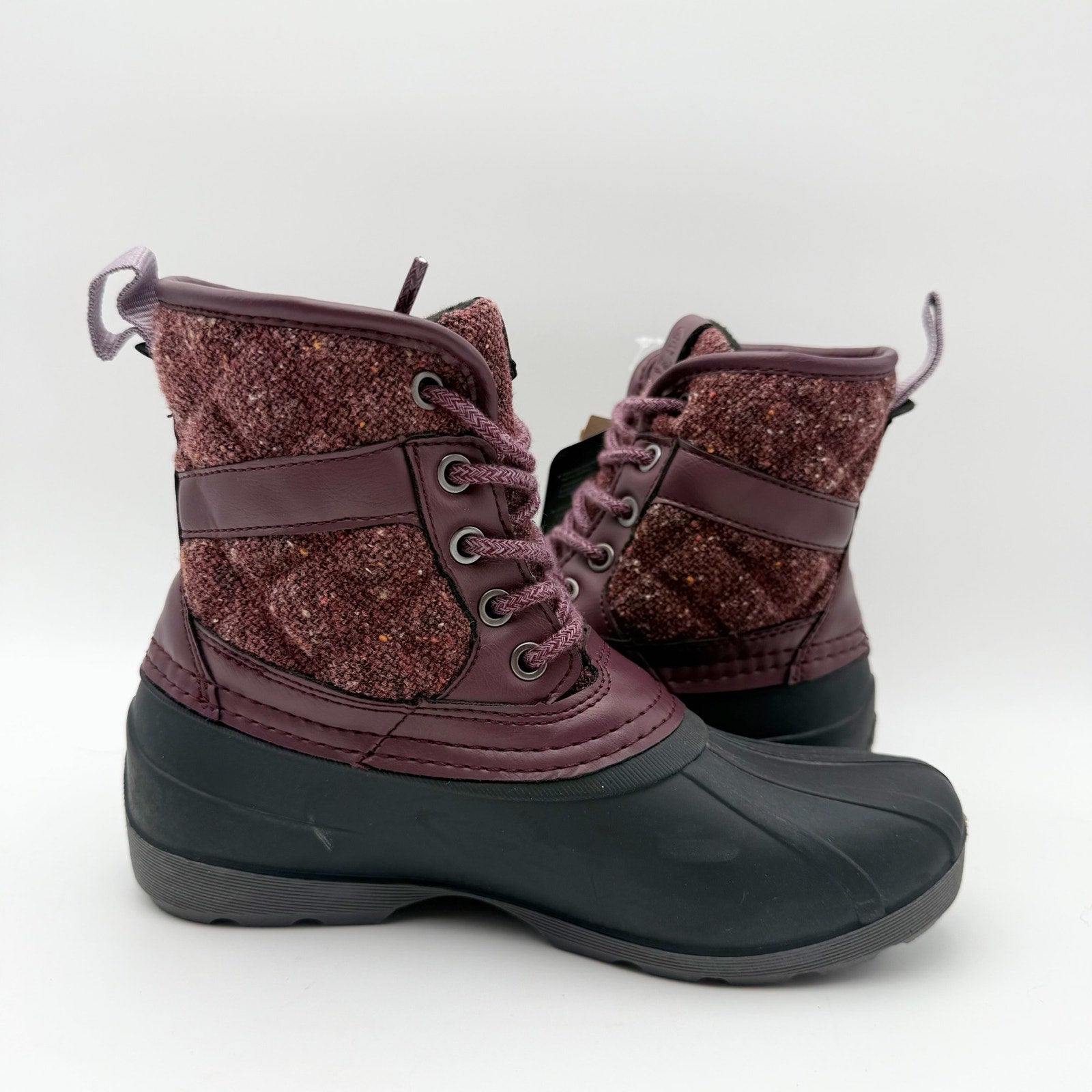 Kamik Kids Sierra Mid Winter Boots US 2 EU 33.5 Burgundy Red Black NIB
