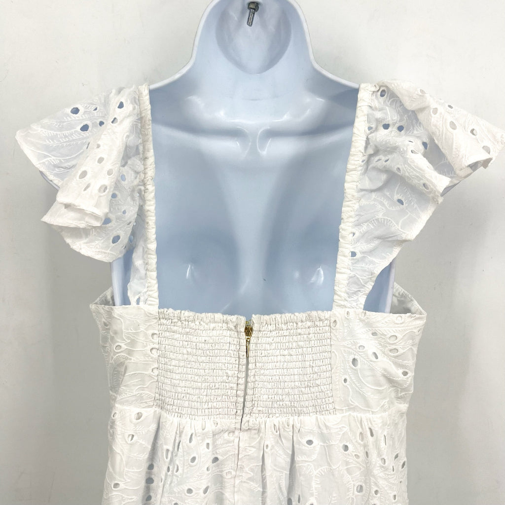 LILLY PULITZER Lantana Flutter Sleeve Eyelet Midi Dress Size 4 Resort White NWOT