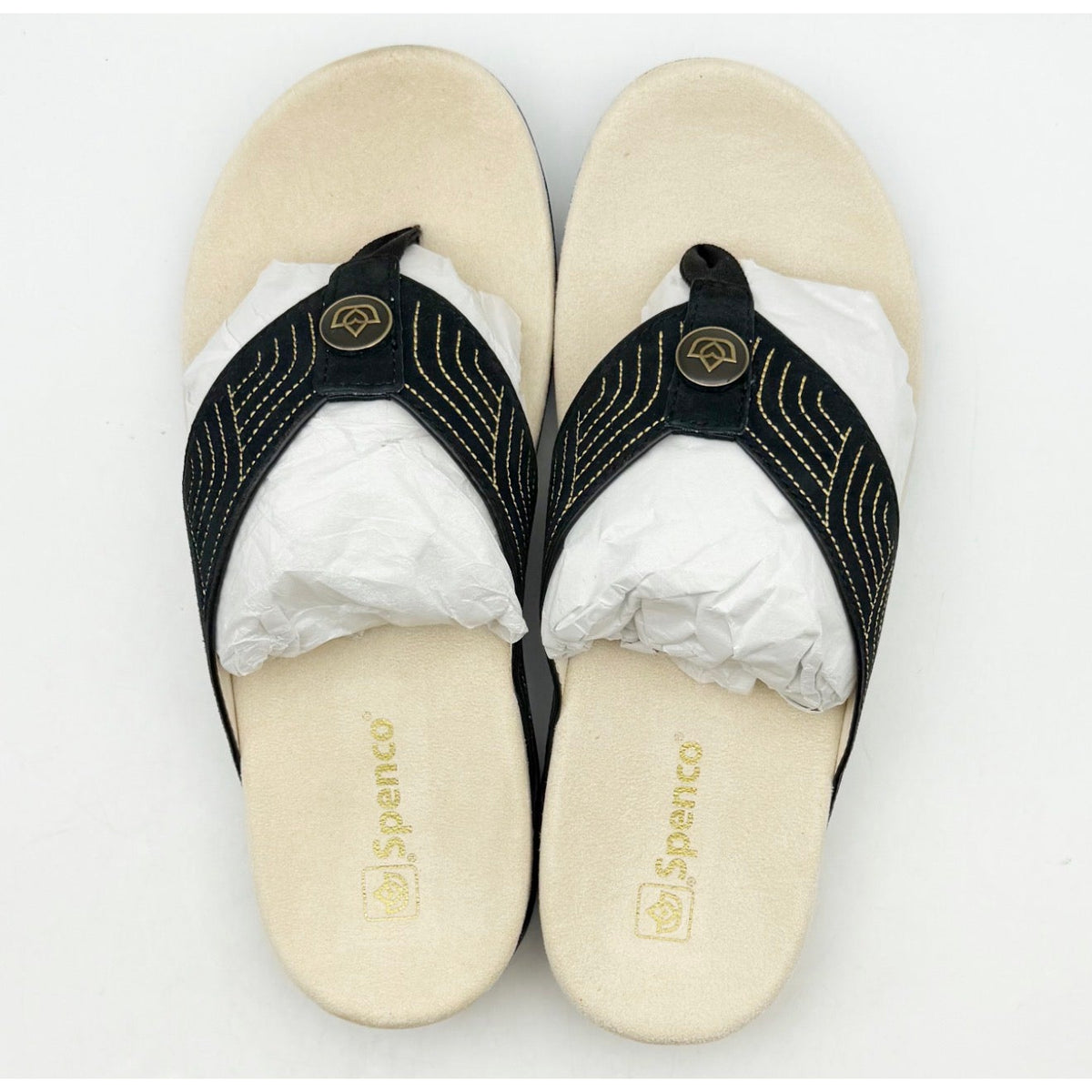 Spenco Waco Women's Laguna Ellie Flip Flop Sandal Size 7.5 WIDE EU 38 Black NIB