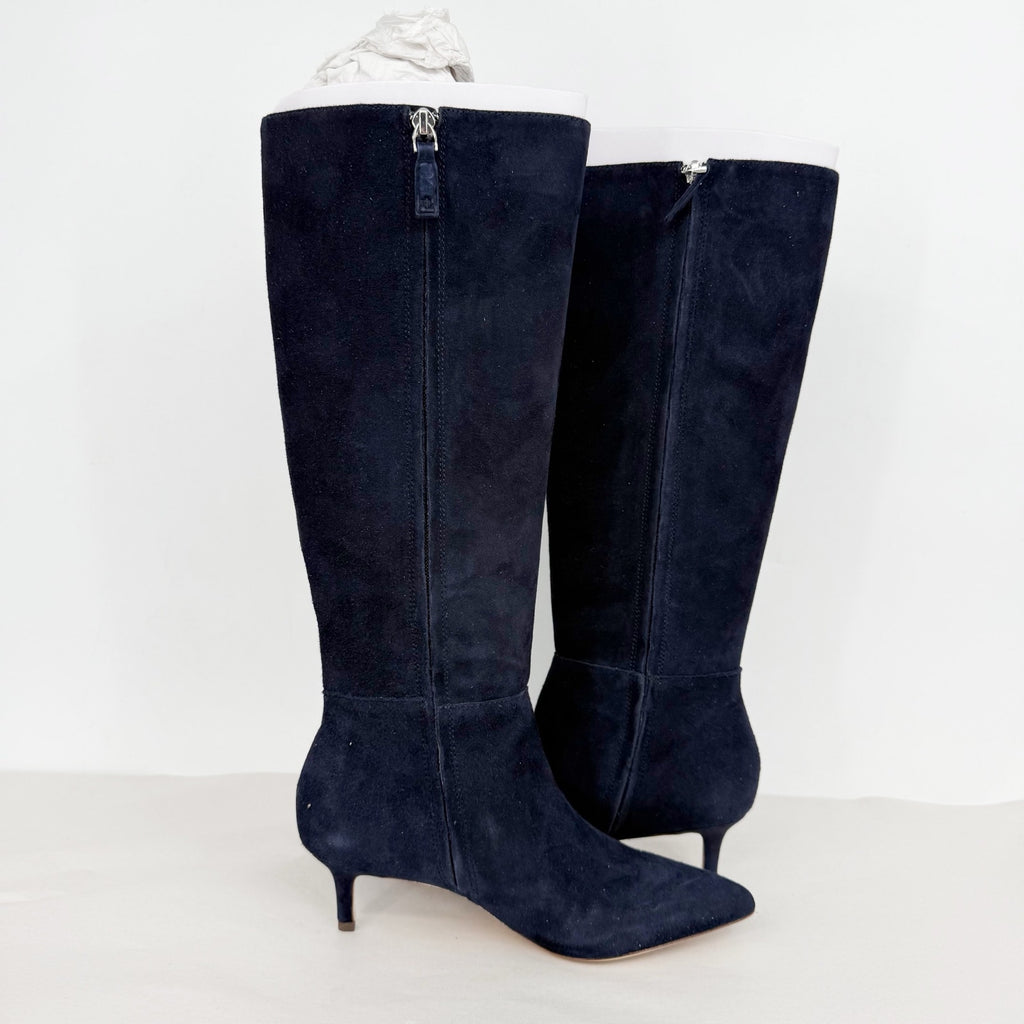 Lauren Ralph Lauren Womens McKay Knee High Boots Size 6 B Navy Blue Suede NIB