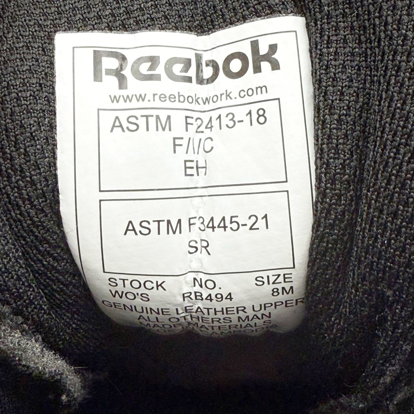 Reebok Womens High Top Work Sneakers 7 WIDE Black Hologram Comp Toe EH SR