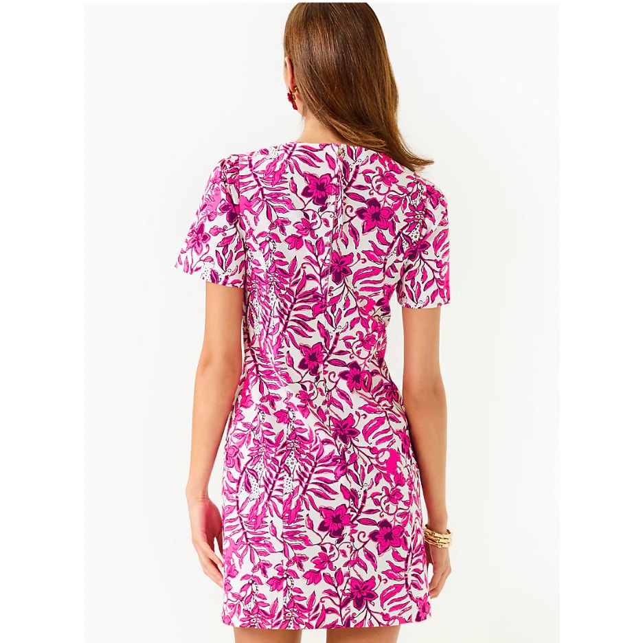 LILLY PULITZER Mila Short Sleeve Dress Size 16 Pink Elderflower Blossom NWT