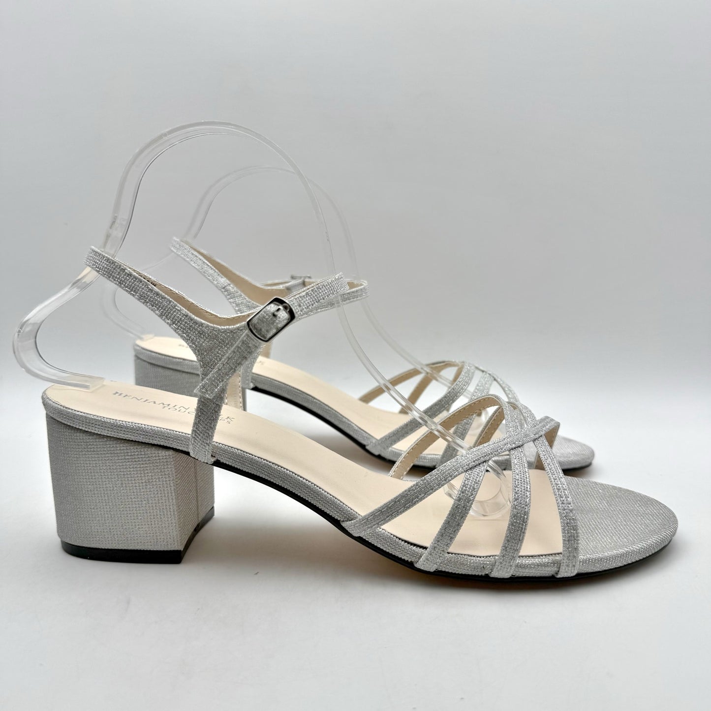 Touch Ups by Benjamin Walk Womens Delilah Sandals US 12 Wide Silver Metallic NIB