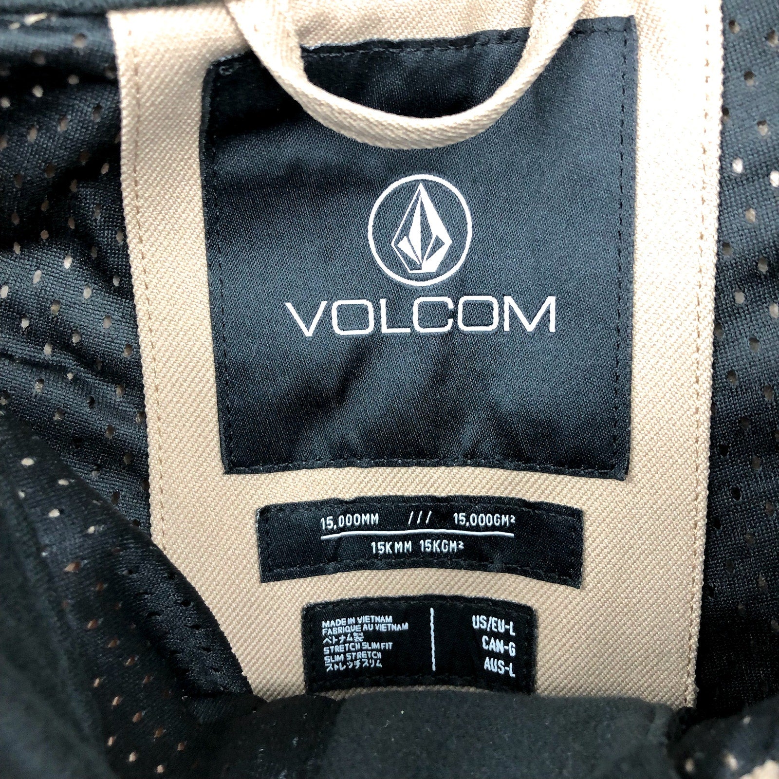 VOLCOM Women's Species Snowboard Pants Large Tan Brown Stretch Waterproof NWT