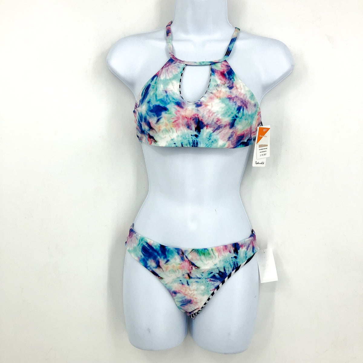 SPLENDID Girls' Brighter Side Hi Neck Two Piece Set 12 Multicolor Reversible NWT