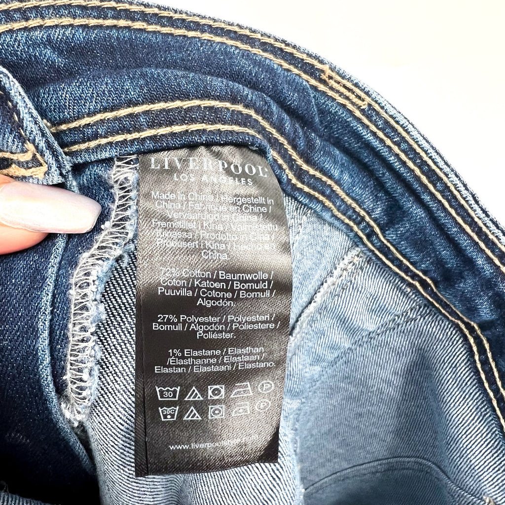 LIVERPOOL Womens Easy Utility Jeans Size 27 US 4 Blue Macbride Side Button NWT