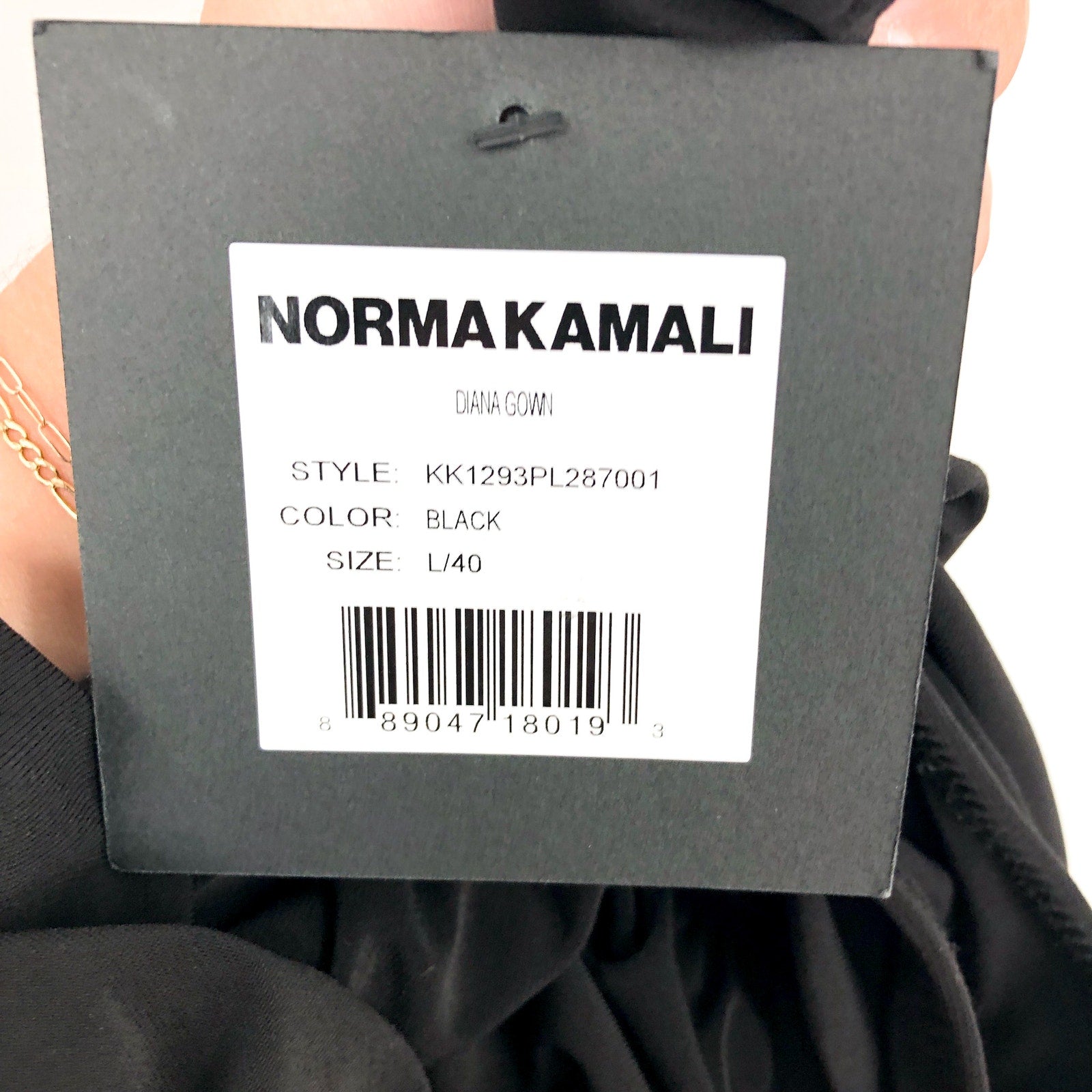 NORMA KAMALI Women's One Shoulder Diana Gown Large Black Asymmetric NWT