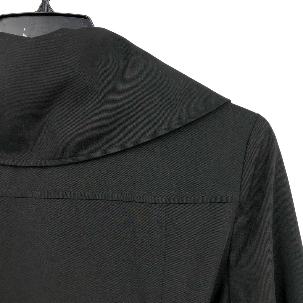 AVEC LES FILLES Womens Drape-Front Trench Coat Medium Black Belted Stretch NWT