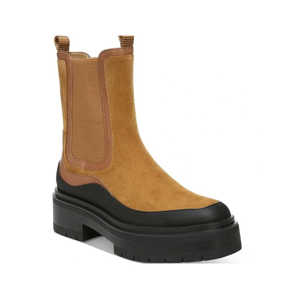 Sam Edelman Womens Lulia Chelsea Boots Size 5M Brown Suede Black Waterproof NWOB