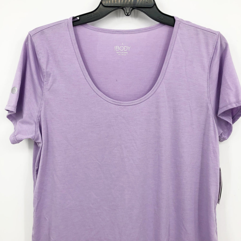 COTTON ON BODY Womens Gym T Shirt Large Purple Scoop Neck Relaxed NWT
