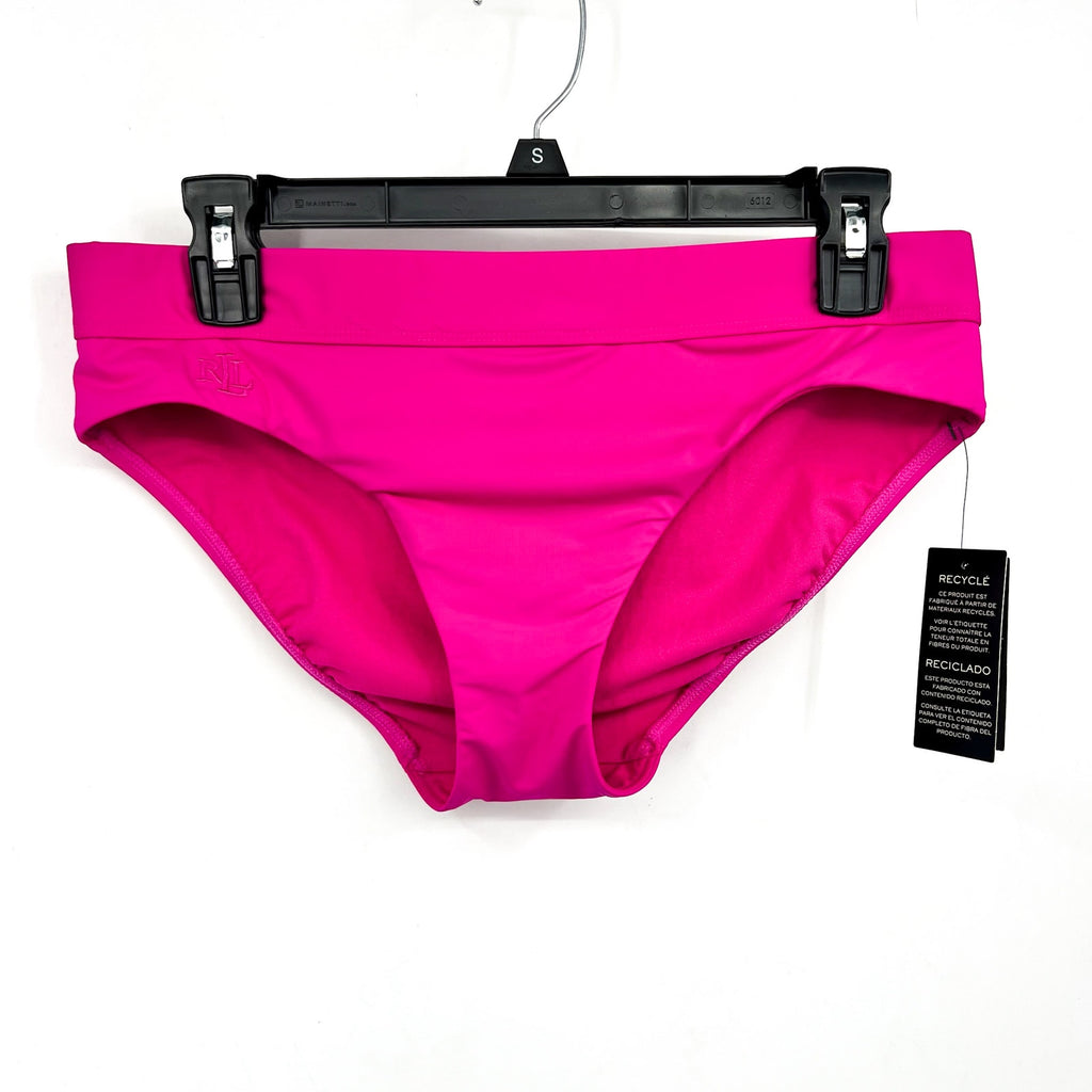 LAUREN RALPH LAUREN Classic Band Hipster Bikini Bottom Size 6 Freesia Pink NWT