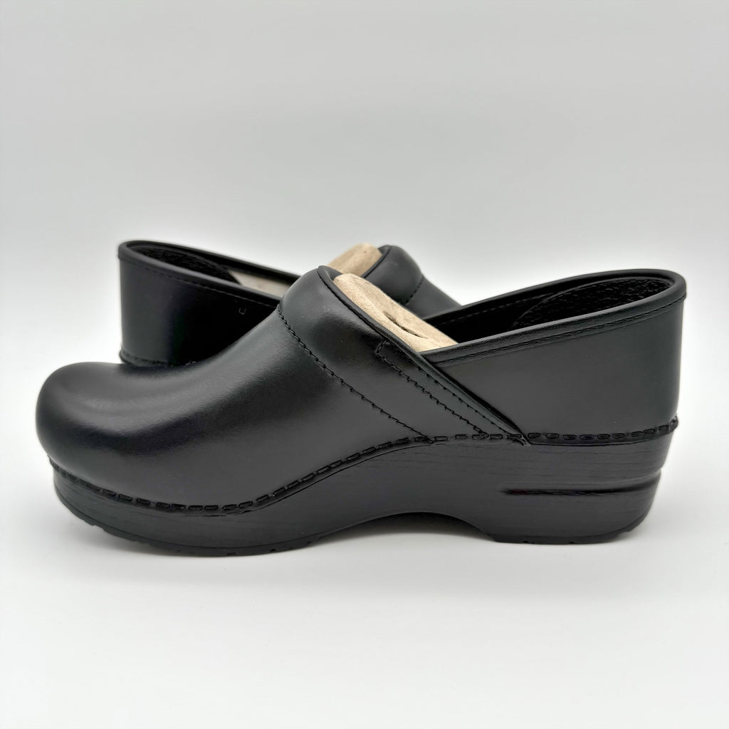 Dansko Womens Professional Clogs EU 41 US 11 Wide Black Box Leather Slip On NWOB