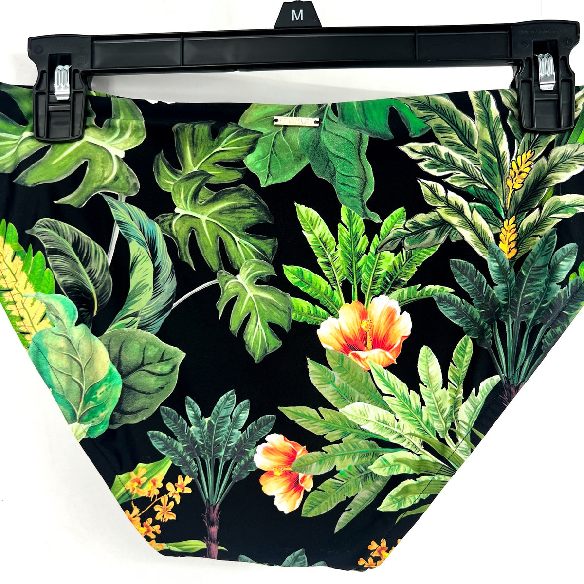 SEA LEVEL SWIM Women's Lotus Mid Rise Bikini Bottom Size 8 Black Green Print NWT