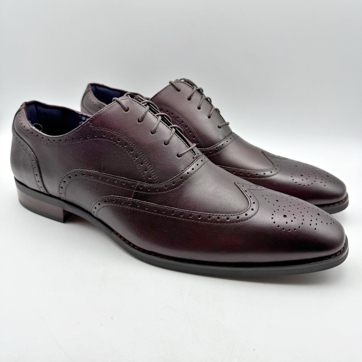 Stacy Adams Mens Kaine Wing Tip Lace-Up Oxford Shoes 15 M Burgundy Leather NWOB
