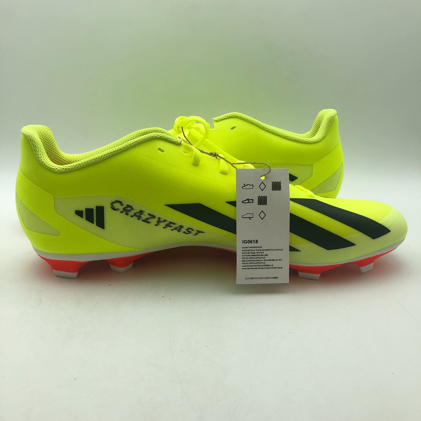 Adidas Mens X Crazyfast Club Flexible Ground Soccer Cleats 10.5 Yellow NWOB