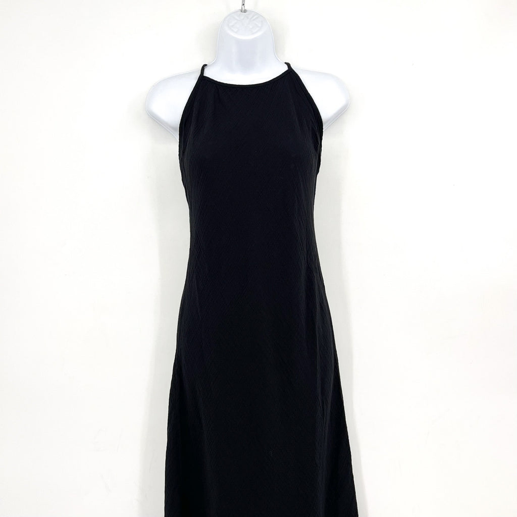 PRANA Women's Hideaways Maxi Dress XS Black Cross Back Strap Cotton Gauze NWT