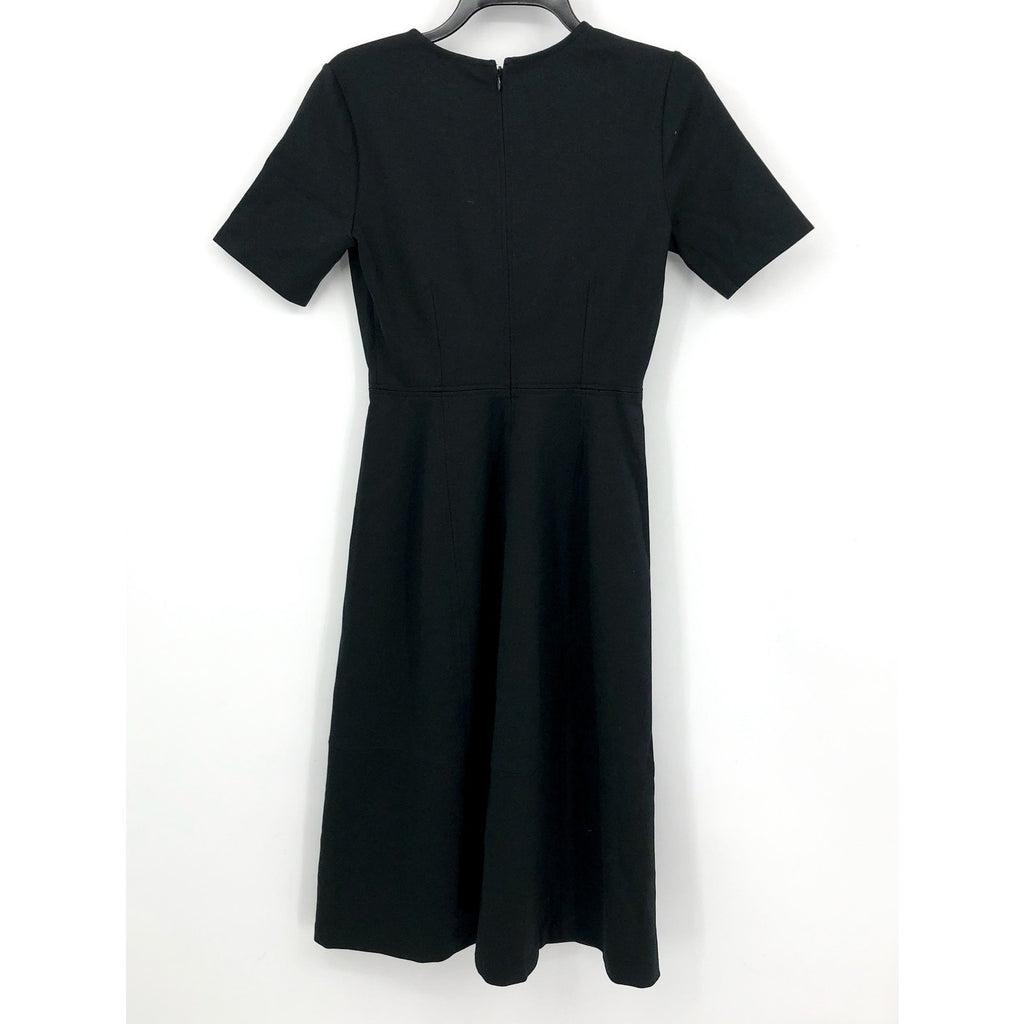 EVERLANE Women's The Dream Short-Sleeve Bell Dress Small Black Midi NWT