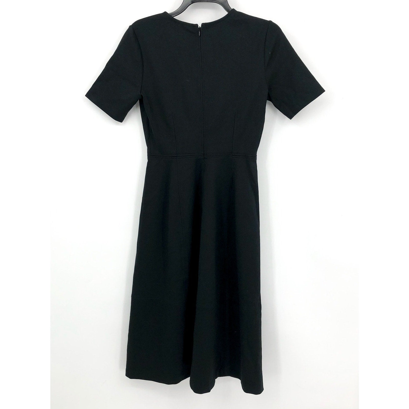 EVERLANE Women's The Dream Short-Sleeve Bell Dress Small Black Midi NWT