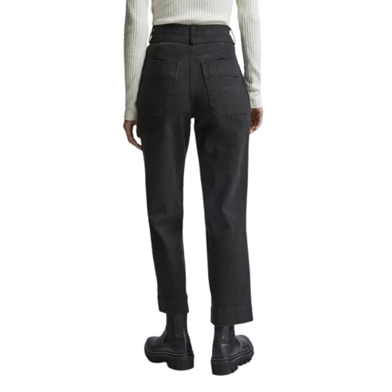 EVERLANE Women's The Organic Straight-Leg Pants Size 6 Black Utility Pockets NWT