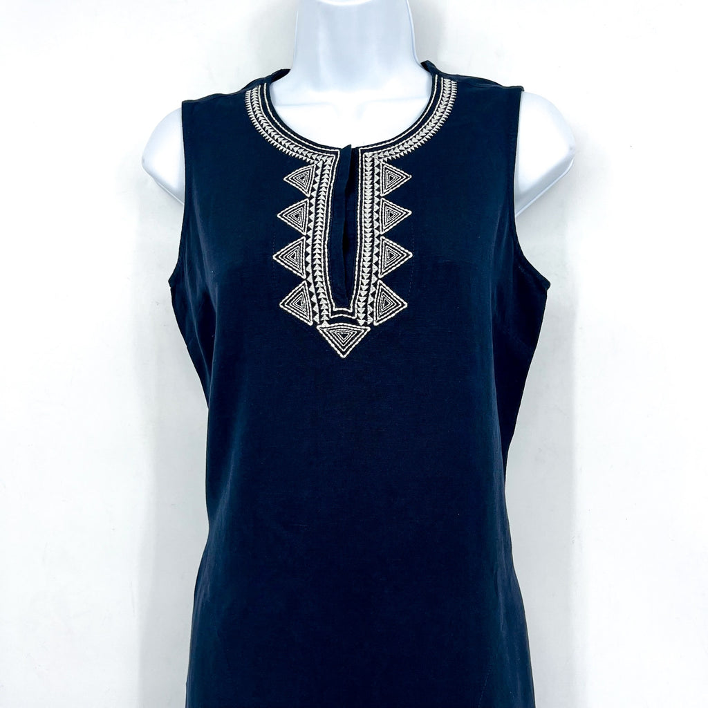 NIC + ZOE Women's Sunset Soiree Dress XS Blue Dark Indigo Sleeveless Linen NWT
