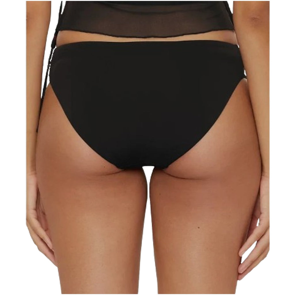 BECCA Women's Muse Side Ruched Bikini Bottoms Large Black Hipster NWT