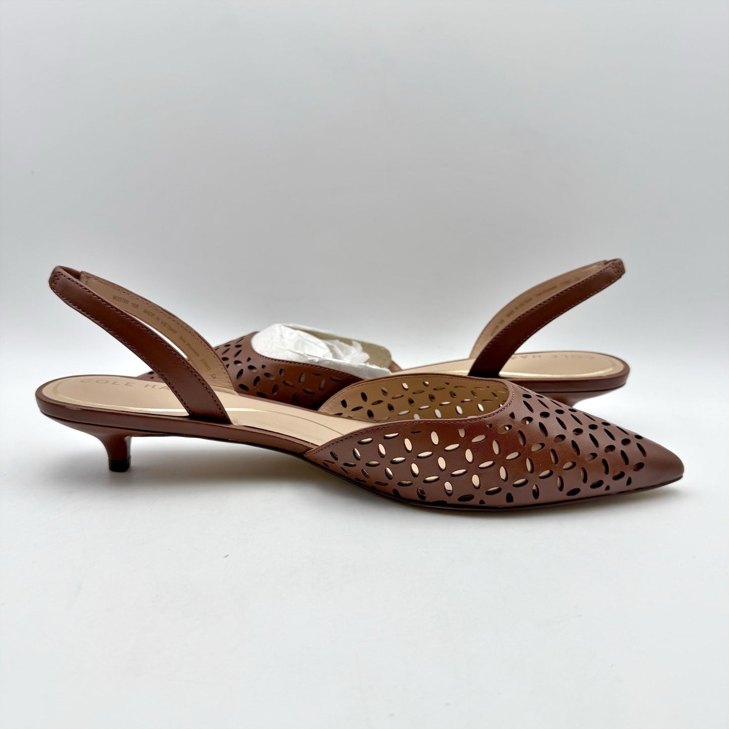 Cole Haan Womens Gilda Pumps US 10 B EU 40.5 Brown Perforated Leather NIB