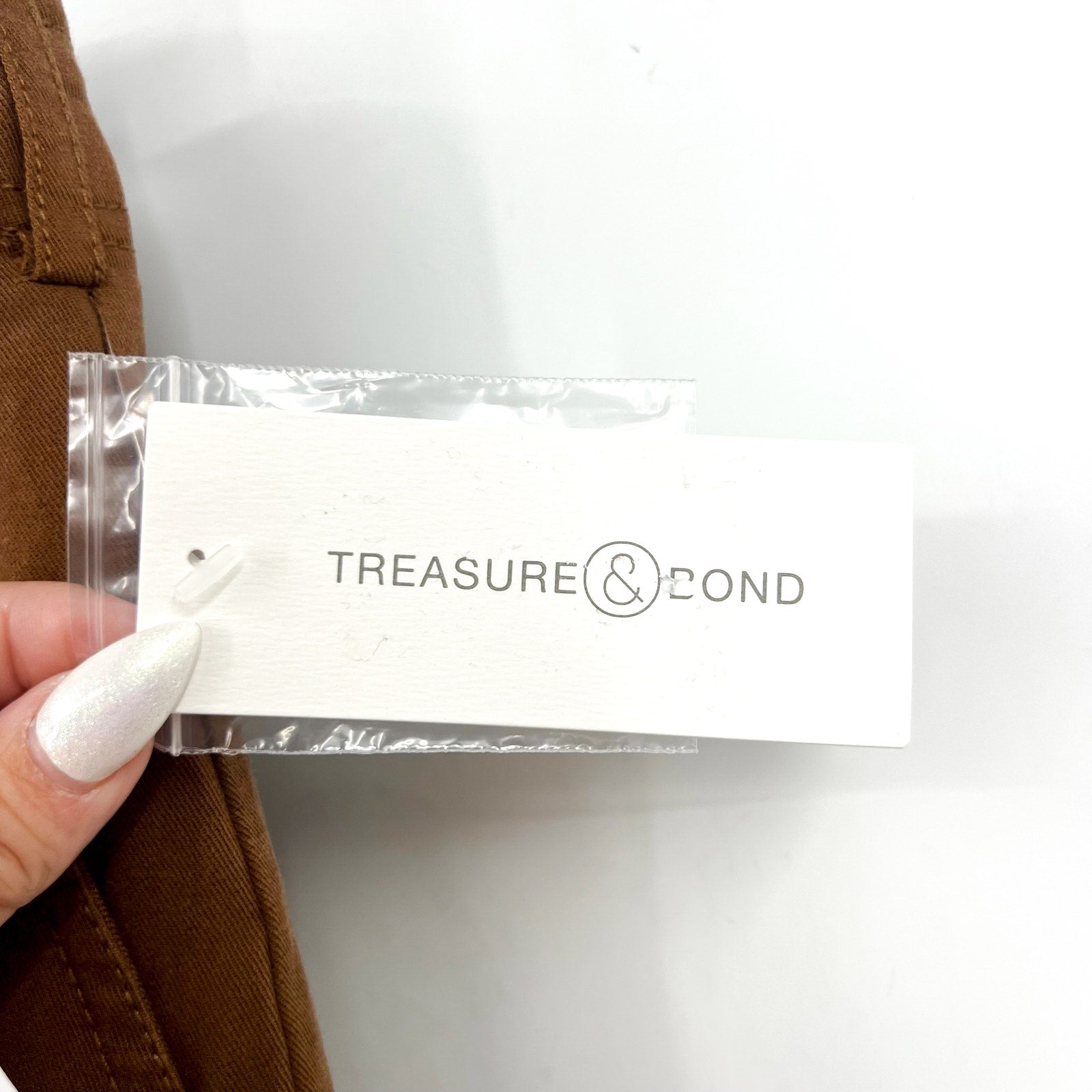 TREASURE AND BOND Womens Cotton Blend Utility Pants Size 10 Brown Trouser NWT