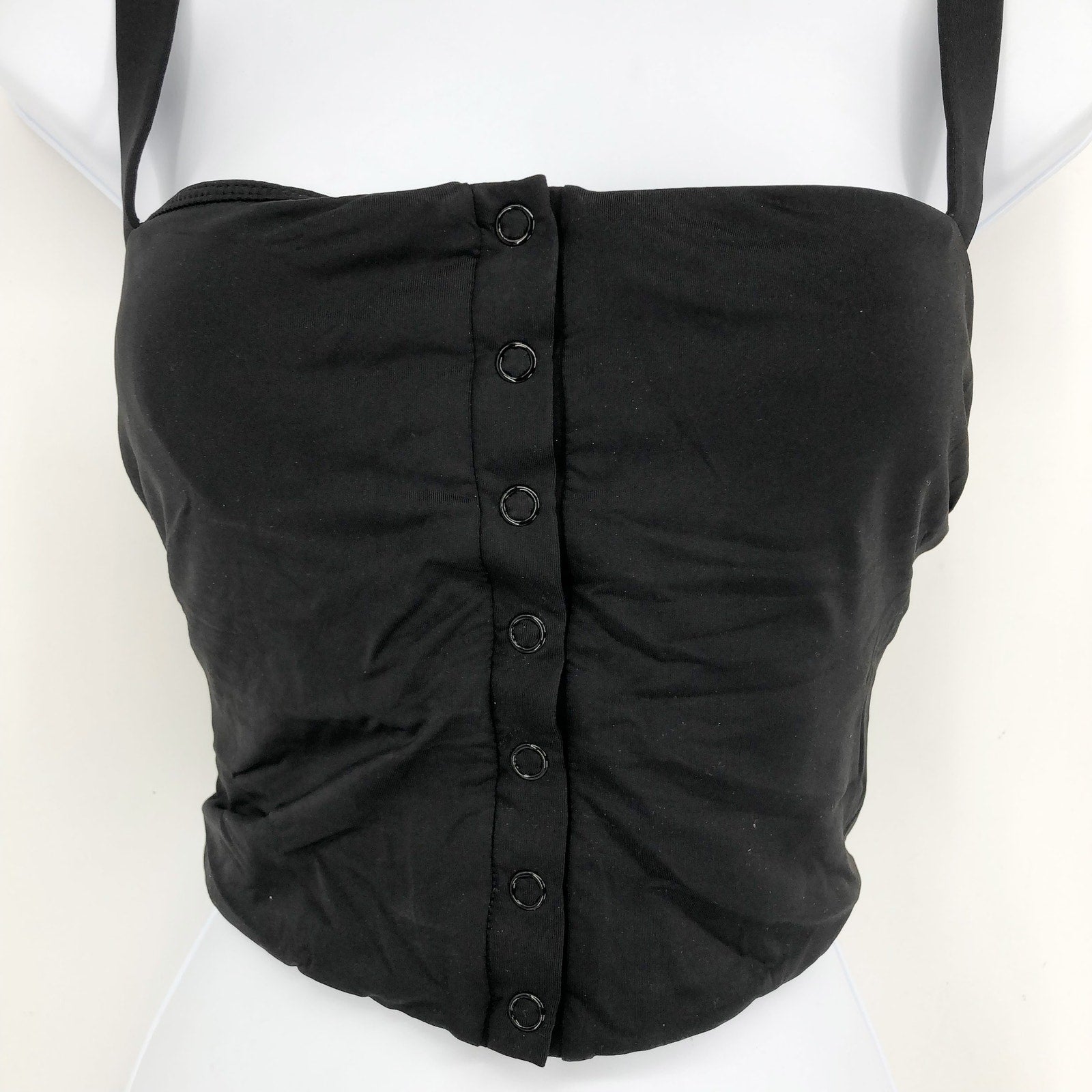 ANDIE SWIM Women's The Snap Tankini Top XL D Flat Black Square Neck NWT
