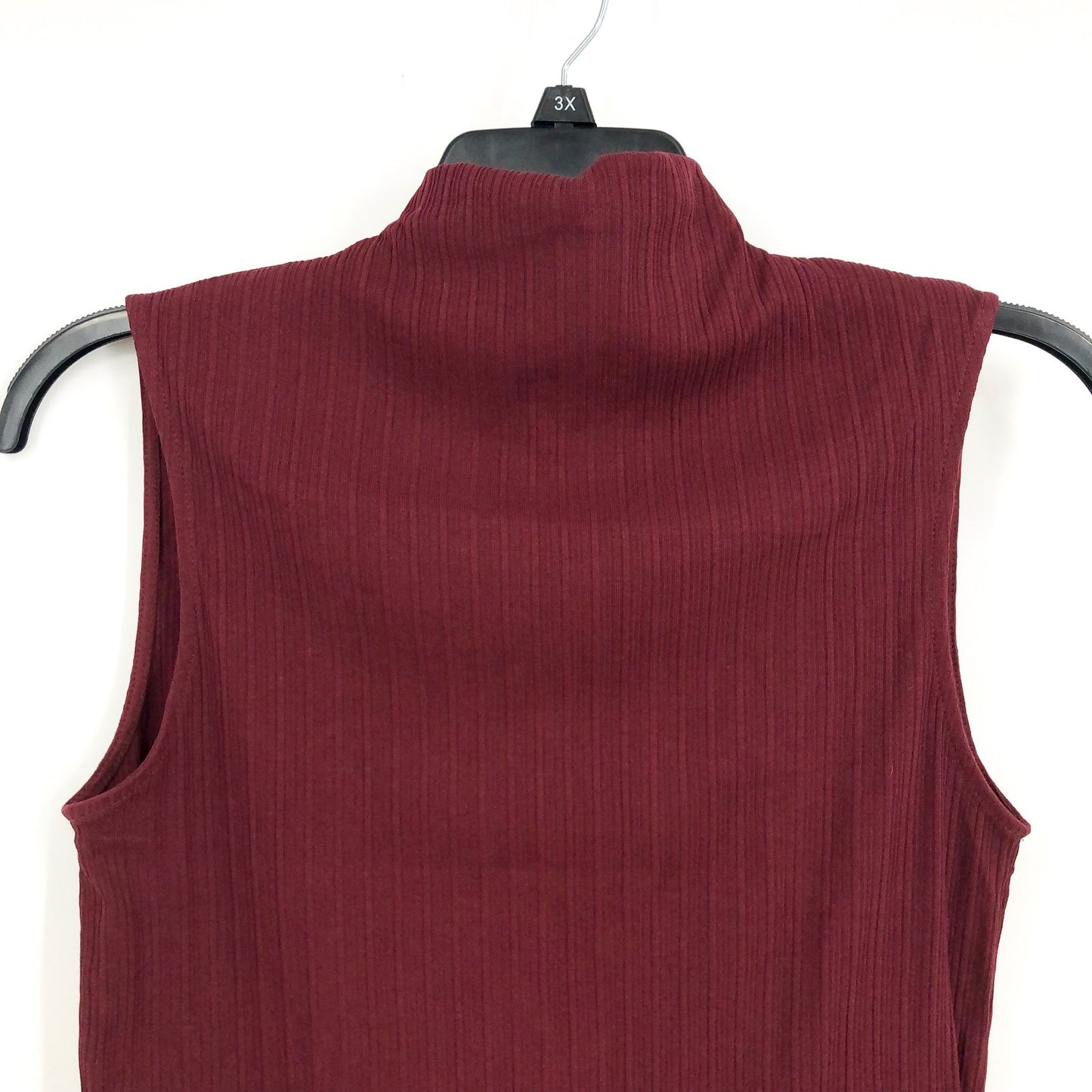 MADEWELL Womens Ribbed Mockneck Tank Top Medium Red Cabernet NT679 NWT