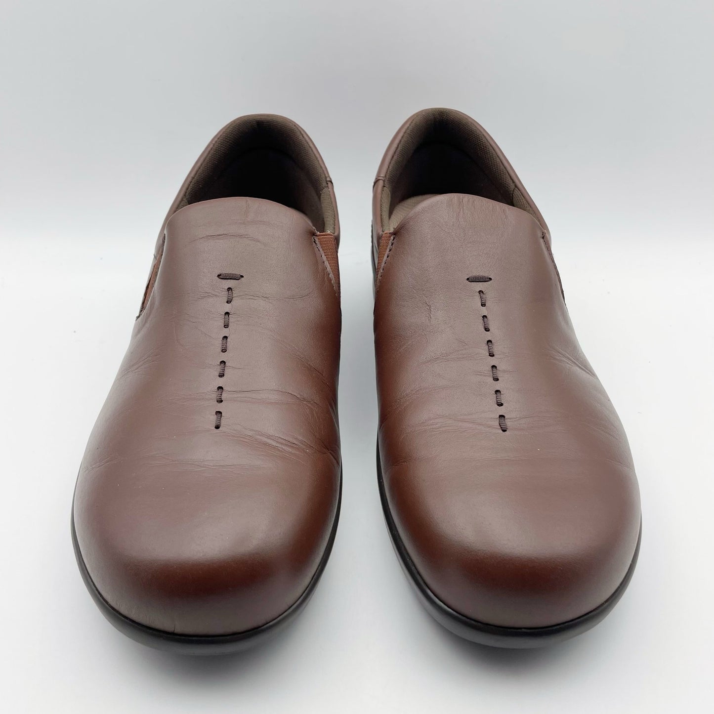 SAS Women's Viva Slip On Comfort Loafer US 7.5 WIDE EU 38 Brown Leather