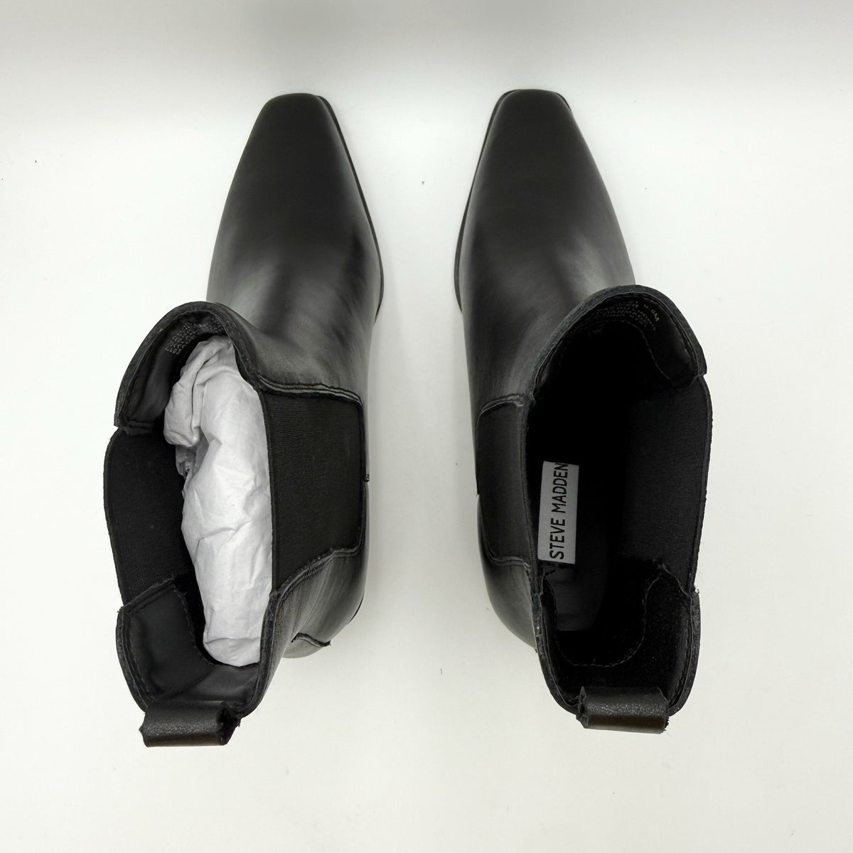 Steve Madden Womens Evan Ankle Booties Size 7.5 M Black Leather NWOB