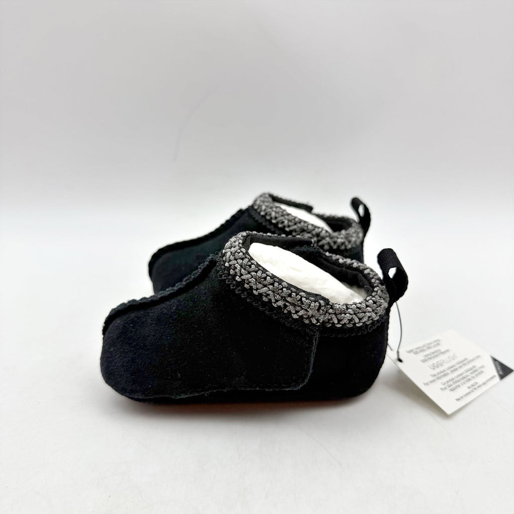 UGG Baby Tasman Slippers US 0/1 XS Black Suede NIB