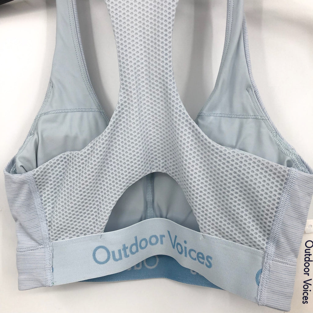 OUTDOOR VOICES Women's Doing Things Sports Bra XXS Light Blue Ice Racerback NWT