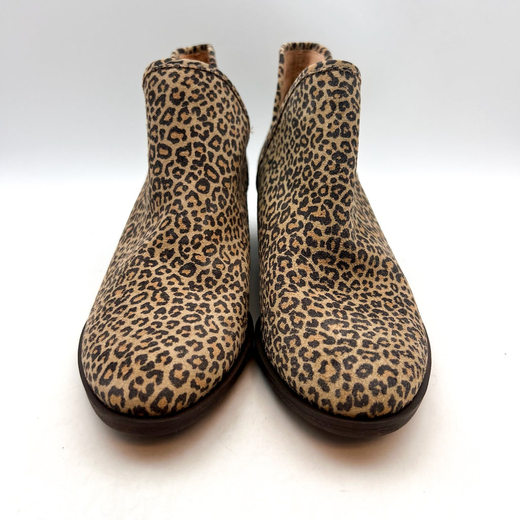 LUCKY BRAND Women's Baley 2 Ankle Bootie Size 5M Brown Leopard Suede NWOB
