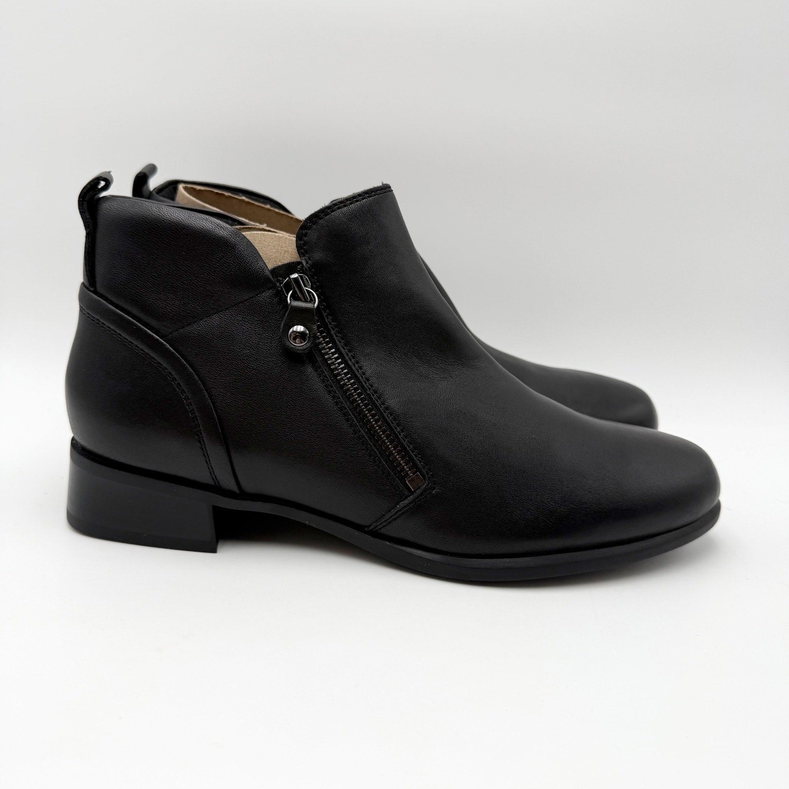Munro Womens Neko Ankle Booties US 10.5 M Black Tumbled Leather NIB
