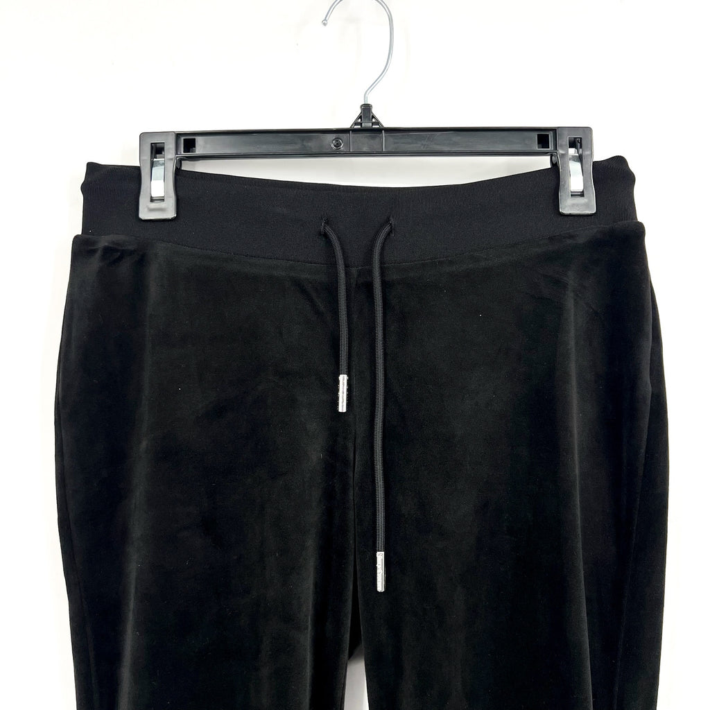 JUICY COUTURE Women's OG Big Bling Velour Track Pants Small Black Liquorice NWT
