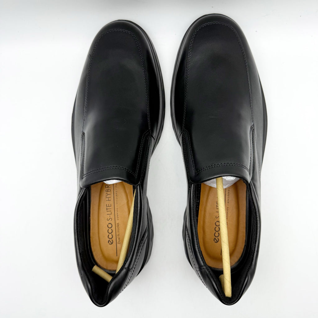 Ecco Mens S Lite Hybrid Apron Toe Oxford Shoes EU 41 US 7-7.5 Black Leather NWOB