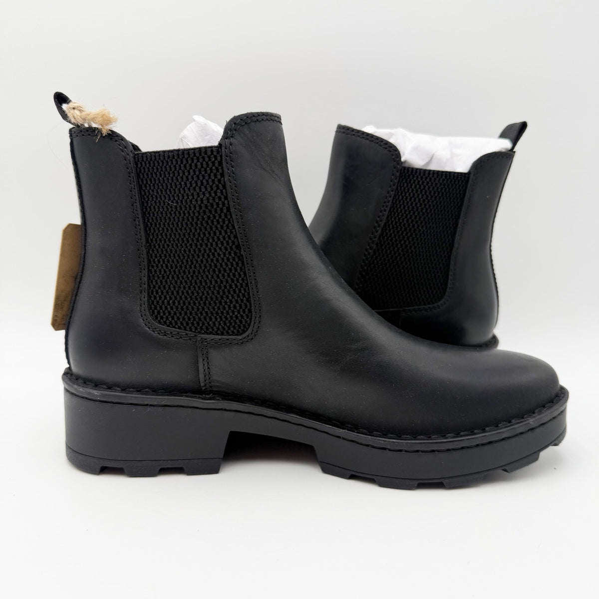 BORN Womens Verona Chelsea Ankle Boots Size 6.5 M EU 37 Black Leather NIB