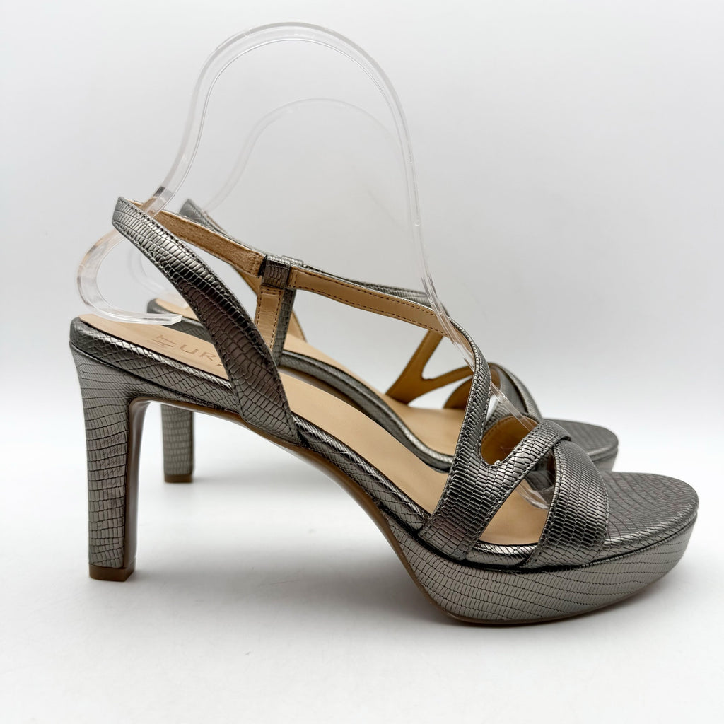 Naturalizer Womens Abby Heeled Sandals Size 9 M Grey Snake Print NIB