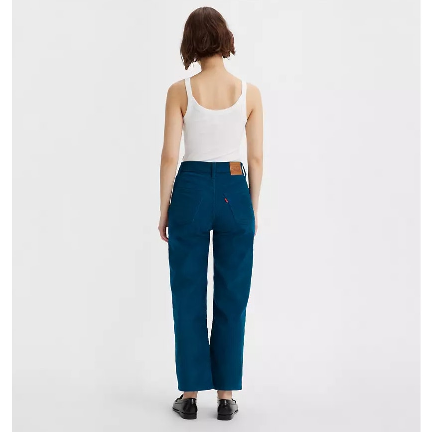 LEVI'S Women's Ribcage Ankle Corduroy Pants 27x27 US 4 Blue Straight  NWT