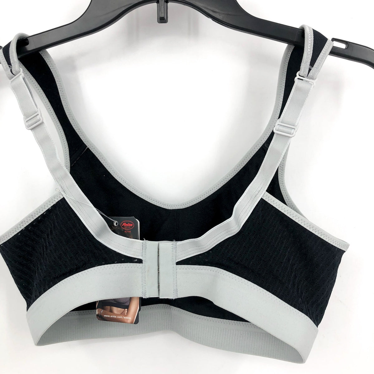 ANITA ACTIVE Women's Extreme Control Sports Bra Size 36B Black Grey Wirefree NWT